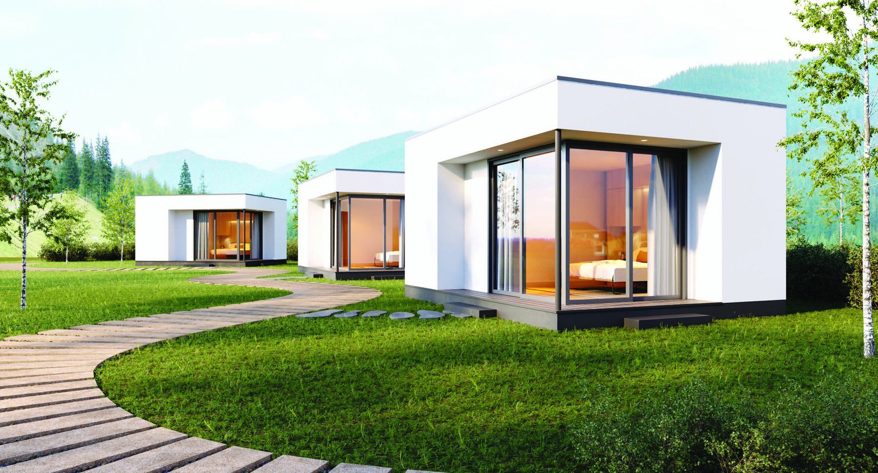 Render of The Studio Grande modular home exterior